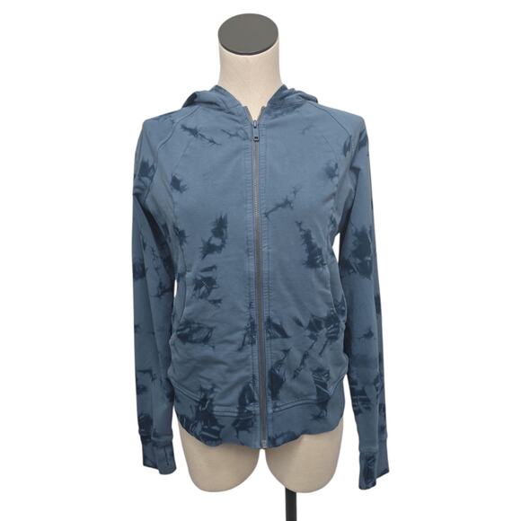 Lululemon Womens Scuba Hoodie Size 8‎ Light Cotton Fleece Slate Jet Blue Tie Dye - Picture 1 of 10